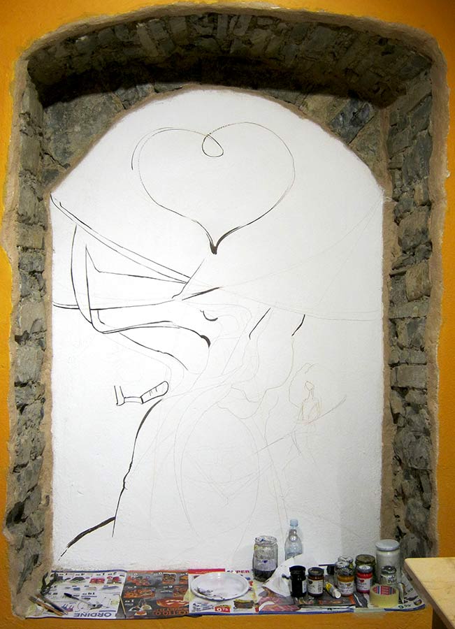 Decorazione Murale, l'Albero del Pane, avanzamento - Andrea Franzosi, franzRoom.net