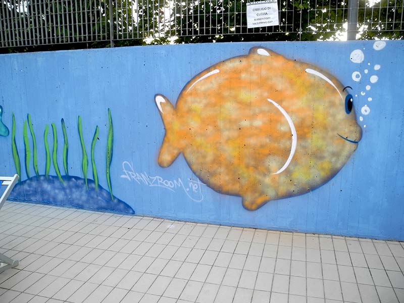 Murales in piscina, Tortona - Andrea FranZosi, franZroom.net
