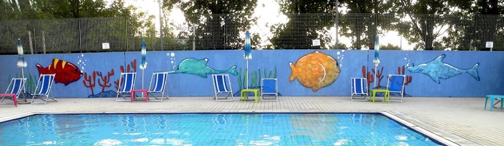 Murales in piscina, Tortona - Andrea FranZosi, franZroom.net