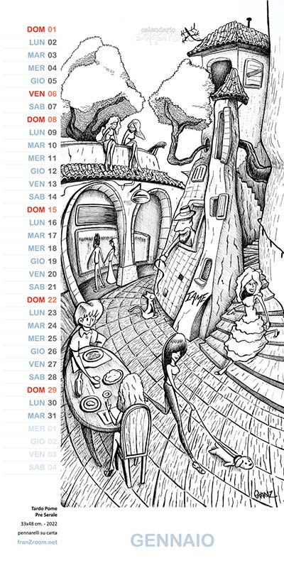 CalendariO SpaesatO 2023 - illustrazioni di Andrea FranZosi franZroom.net